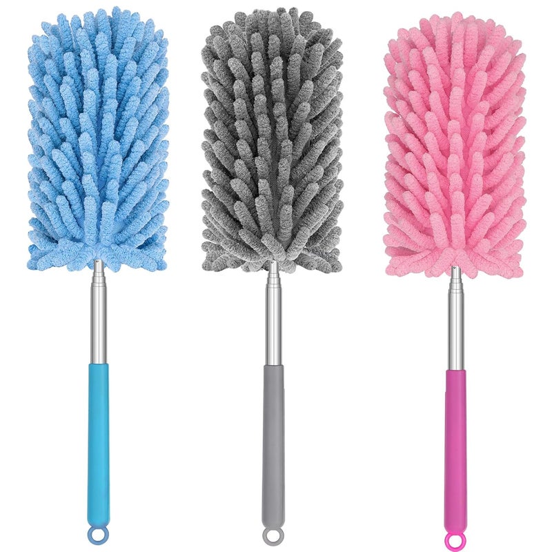 TIMIVO Mini Duster for Cleaning, 360° Bendable Hand Dusters with Extension Pole, Washable Small Duster for Car Interior, Office, Furniture - Image 1